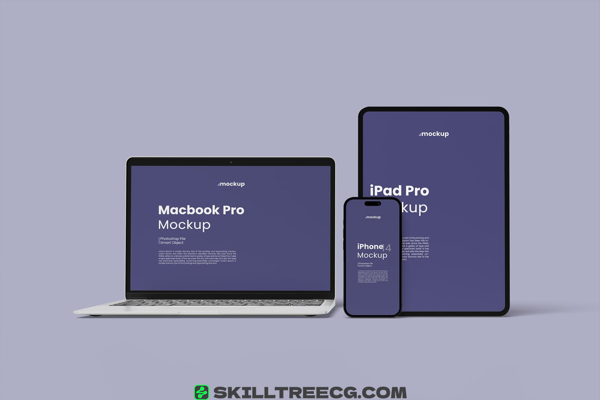 Multi Devices Mockup with Clean Background（120281）-技能树